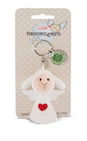 Nici, Brelok pluszowy Aniołek z sercem 7 cm z zawieszką koniczyna 47521