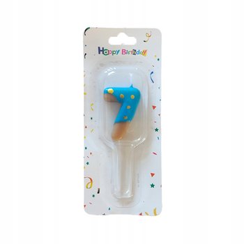 Niebieska Świeczka 7 Numer Cyfra Elegancka Urodziny Dziecka Świeczki Donut - Inna marka