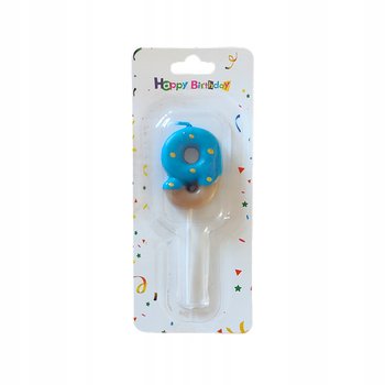 Niebieska Świeczka 9 Numer Cyfra Elegancka Urodziny Dziecka Świeczki Donut - Inna marka