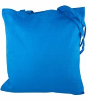 NIEBIESKA TORBA BAWEŁNIANA 38x8x42 cm EKOLOGICZNA 220g Z DŁUGIM UCHWYTEM