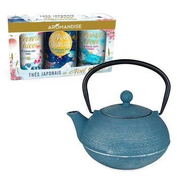 Niebieski czajniczek Asagao 900 ml + pudełko japońskich herbat - Youdoit
