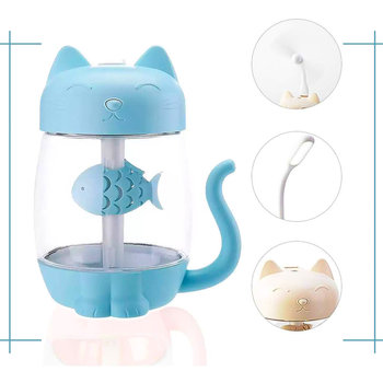 NIEBIESKI Nawilżacz Powietrza do Aromaterapi KOTEK + 3 wkłady W ZESTAWIE - DSJ