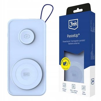Niebieski Powerbank 3mk PastelUp 10,000mAh Qi 22.5W + Kabel USB-C/Lightning - 3MK