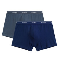 Niebieskie bokserki męskie z bawełny 2-pack-m Atlantic