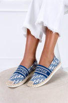 Niebieskie espadryle z napisami slip on Casu NB538P-40