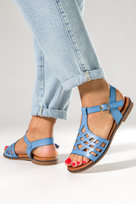Niebieskie sandały ażurowe damskie płaskie Casu K24X17-BL-37