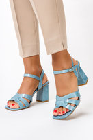 Niebieskie sandały na słupku Casu ER22X20-BL-39