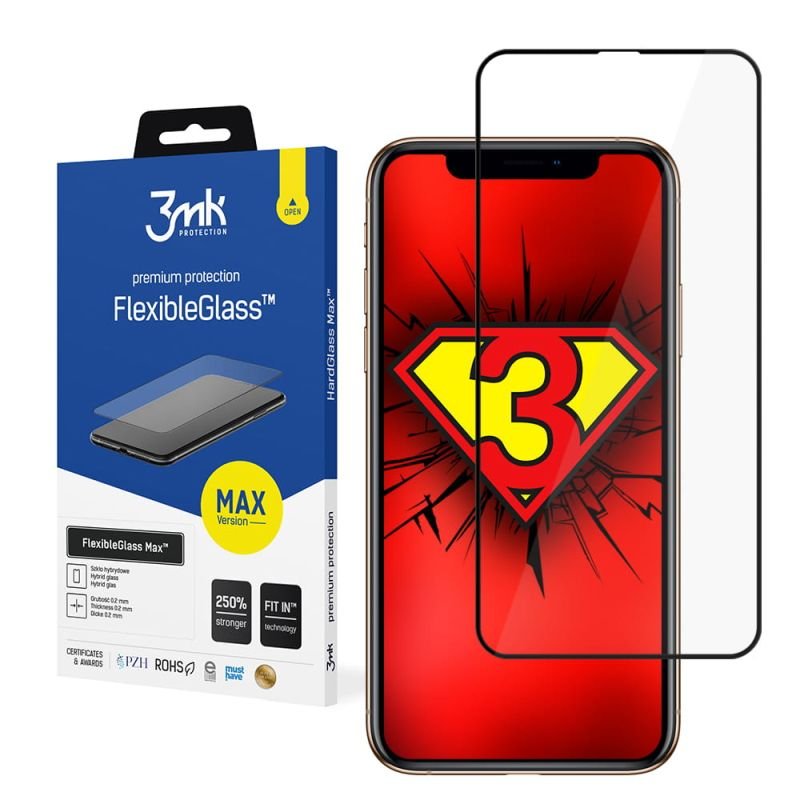 Niepękające szkło hybrydowe do Apple iPhone 11 Pro Max - 3mk FlexibleGlass Max