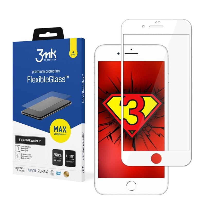 Niepękające szkło hybrydowe do Apple iPhone 7/8 Plus 3mk FlexibleGlass Max