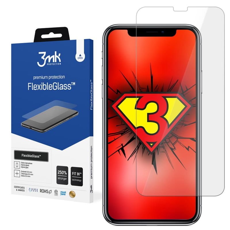 Nietłukące szkło hybrydowe do Apple iPhone X - 3mk FlexibleGlass