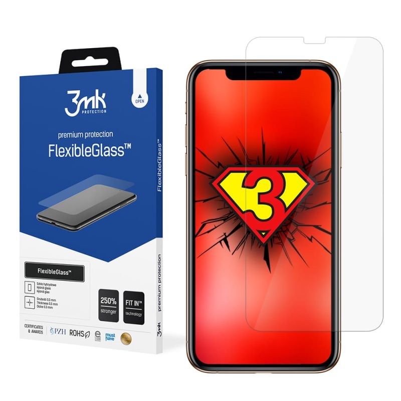 Nietłukące szkło hybrydowe do Apple iPhone Xs - 3mk FlexibleGlass