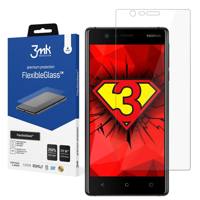 Nietłukące szkło hybrydowe do Nokia 3 - 3mk FlexibleGlass