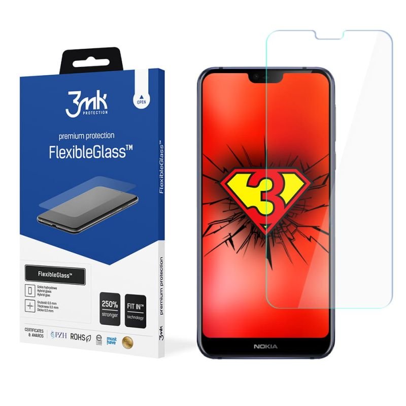 Nietłukące szkło hybrydowe do Nokia 7.1 - 3mk FlexibleGlass