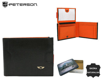 Niewielki skorzany portfel meski z systemem RFID - Peterson