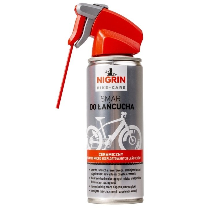 NIGRIN Smar do Łańcucha Rowerowego CERAMICZNY Spray 200 ml NIEMIECKI