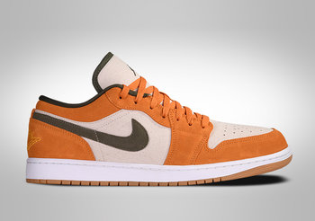 Nike Air Jordan 1 Retro Low Se Suede Orange Olive - Jordan