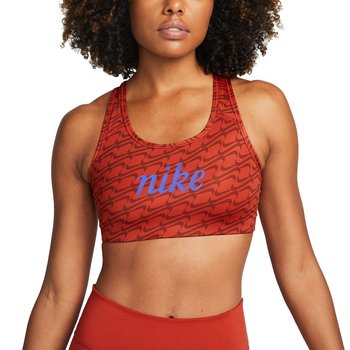 Nike, Biustonosz sportowy Dri-FIT Swoosh Icon Clash, DQ5121-623, Pomarańczowy, Rozmiar M - Nike