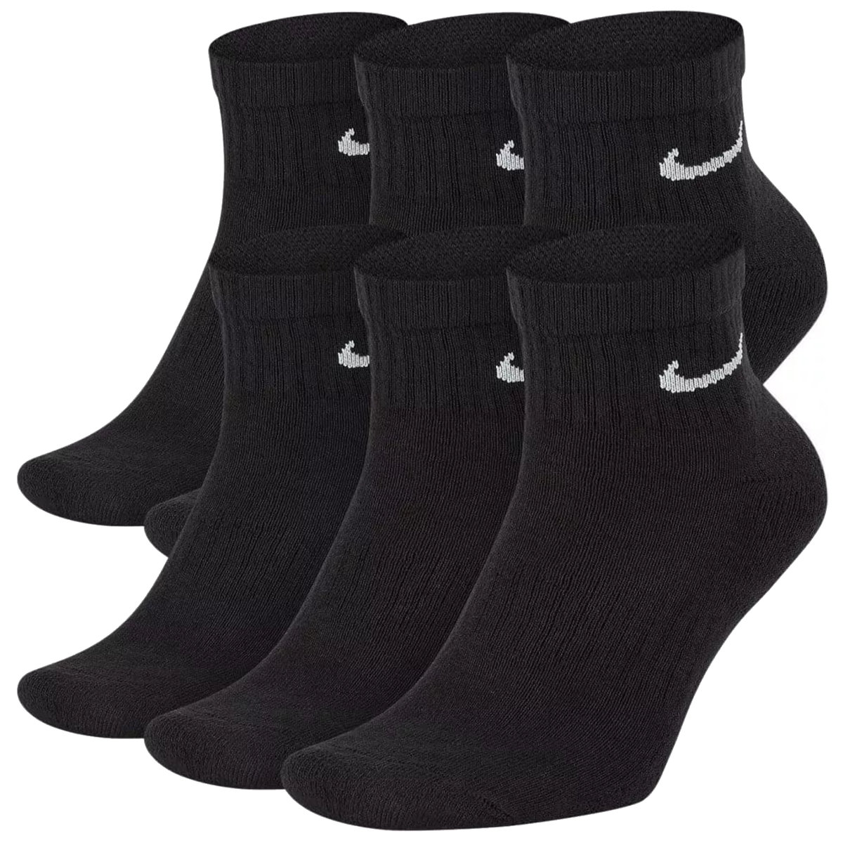 Nike Everyday Cushioned Dri-FIT 6-Pack Socks SX7669-010, Kobieta/Mężczyzna, Skarpetki, Czarny