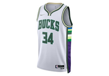 Nike Nba Milwaukee Bucks Giannis Antetokounmpo Swingman Jersey City Edition White - Nike