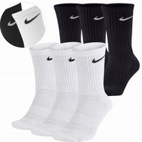 NIKE ORYGINALNE SKARPETY SKARPETKI WYSOKIE 38-42 6 PAR BIAŁE I CZARNE