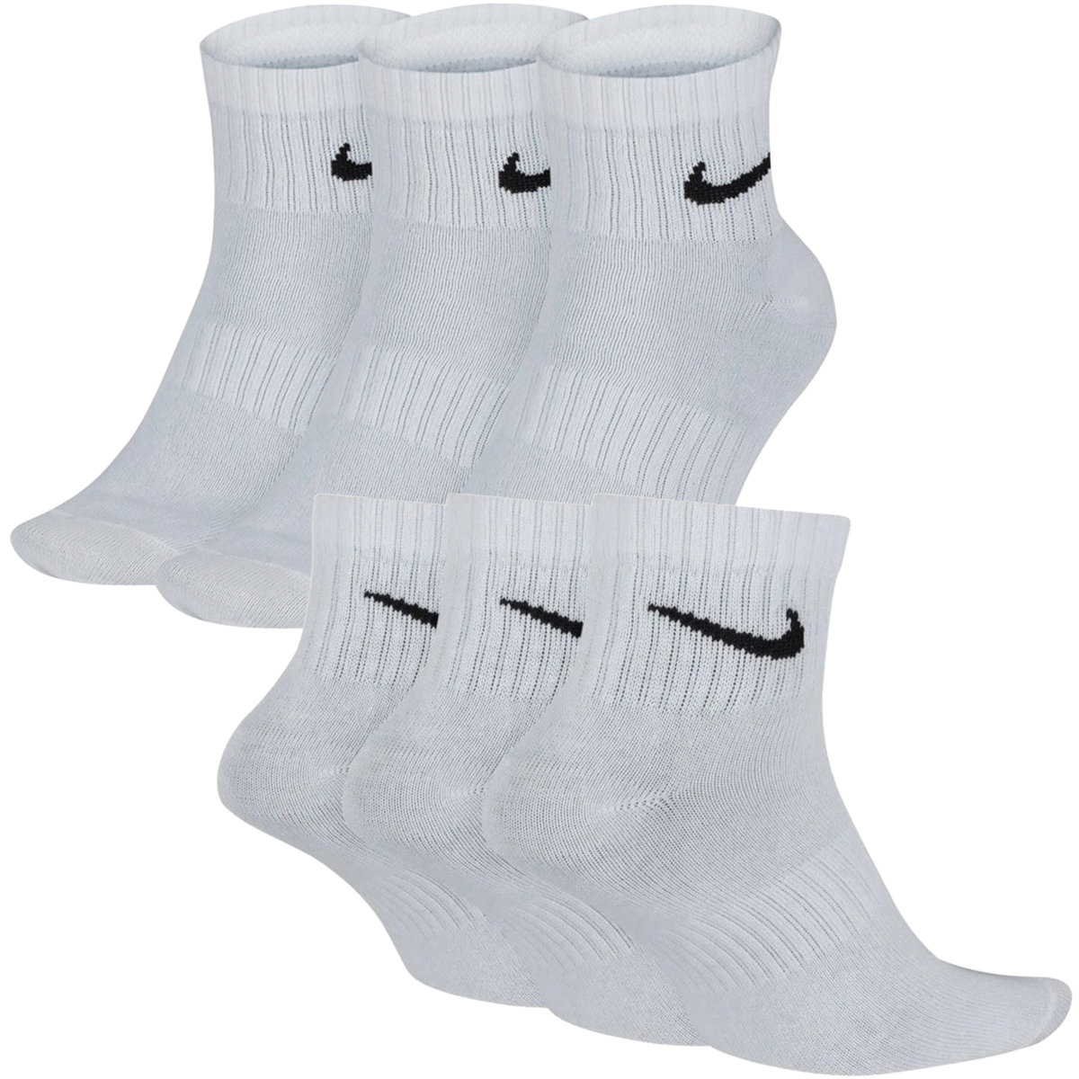 Nike, Skarpety sportowe, 3-pack, Everyday Cushion Ankle SX7667 100, biały, rozmiar 42/46