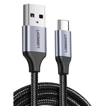 Niklowany kabel USB-C QC3.0 UGREEN 0,25m z aluminiową wtyczką czarny - uGreen