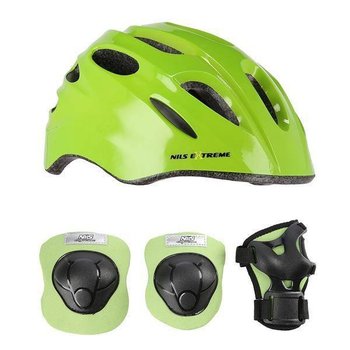 NILS Extreme, Kask z ochraniaczami, Mtw01+h210, zielony, rozmiar XS - NILS