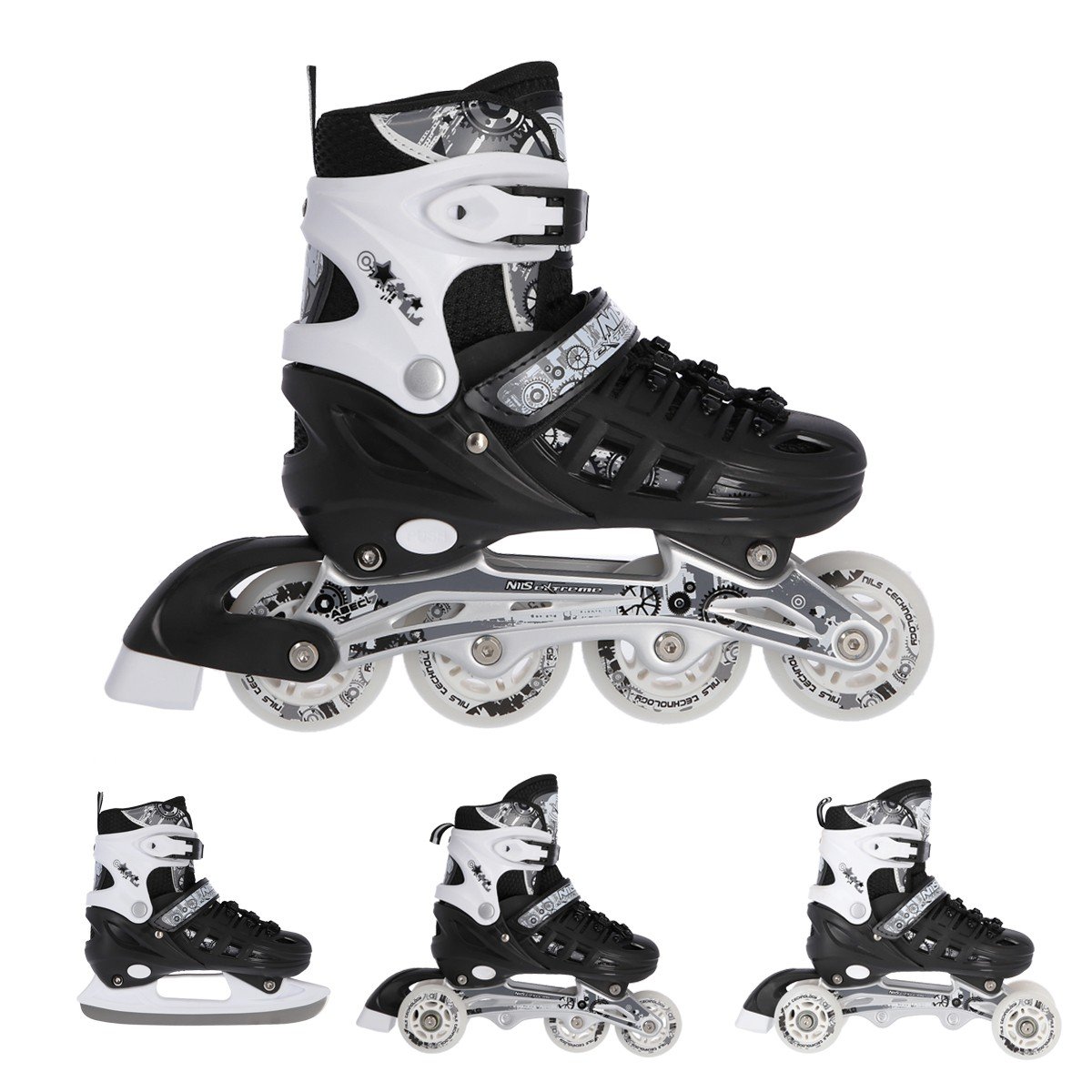 Nils Extreme, Łyżworolki chłopięce, NH10905, 4w1, rozmiar 31-34