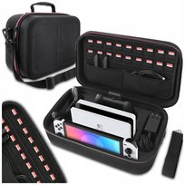 NINTENDO SWITCH OLED V1 V2 ORGANIZER ETUI FUTERAŁ WALIZKA NA KONSOLĘ 18SLOT Inny producent