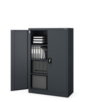 Niska Biurowa Szafa Metalowa na Dokumenty JAN NOWAK KEVIN Antracytowy