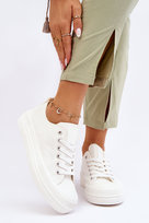 Niskie Sznurowane Tenisówki Big Star LL274968 Białe-40