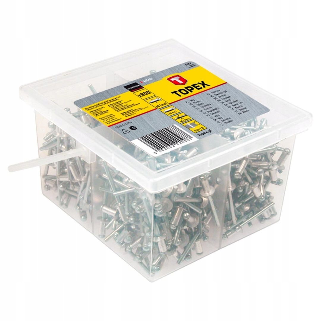 TOPEX, Nity aluminiowe 4.0 x 10 mm, 800 szt., 43E421