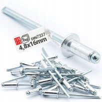 Nity zrywalne 4.8 x 16 mm aluminiowo stalowe srebrne ocynk nit DIN 7337 1kg
