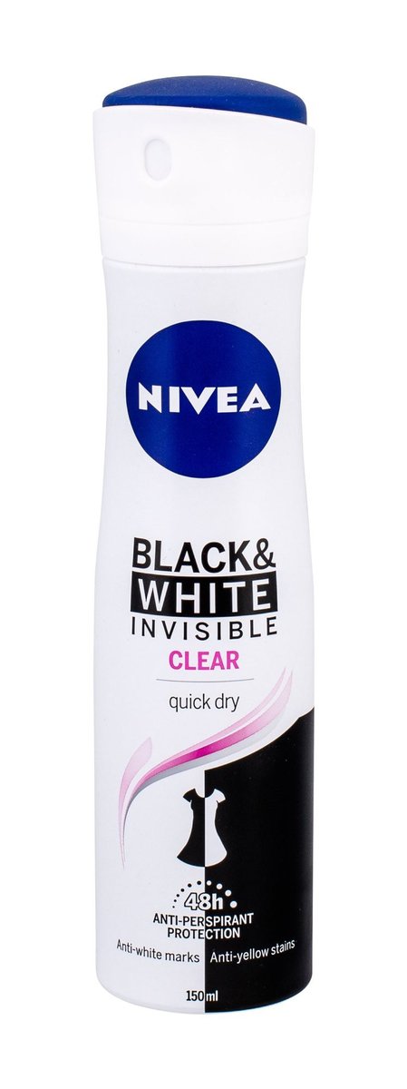Фото - Дезодорант Nivea , Black&white Invisible Clear, Antyperspirant, 150 Ml 
