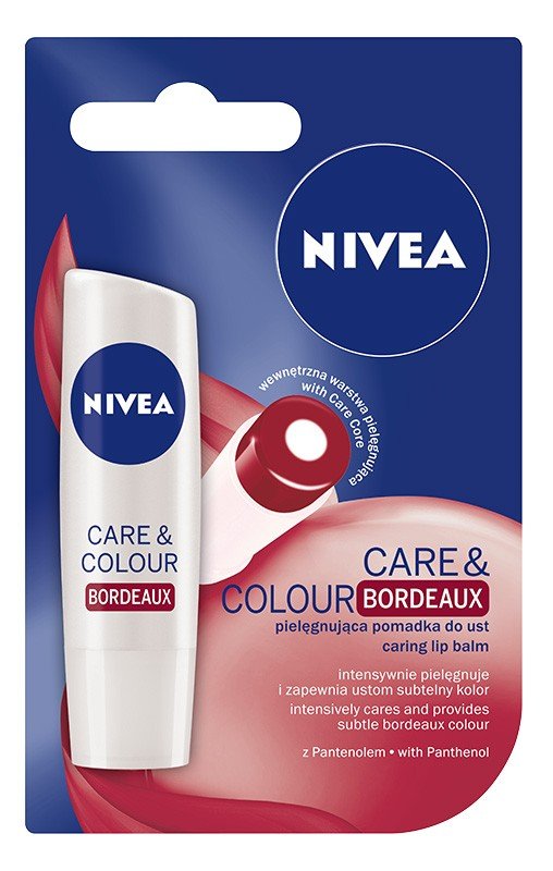 Nivea, Care & Colour, pomadka ochronna do ust Bordeaux, 4,8 g Sklep