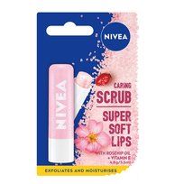 Nivea, Caring Scrub pielęgnujący peeling do ust w sztyfcie Dzika Róża 4.8g Nivea