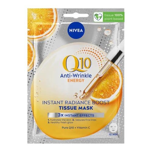 NIVEA Energy Q10 + C Przeciwzmarszczkowa maska w płachcie, 1 szt.-Zdjęcie-0