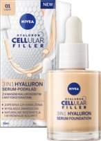 Nivea Hyaluron Cellular Filler 3w1, Serum-Podkład, Kolor Jasny, 30ml
