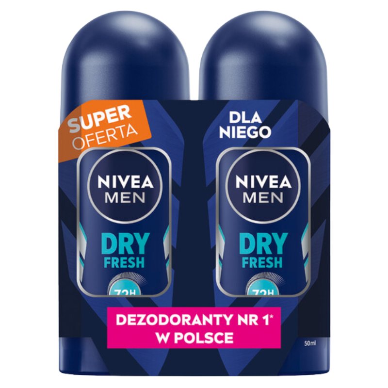 Empik Nivea Roll-On Antyperspirant Dry Fresh Men 2X 50 ml