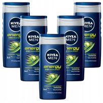 NIVEA MEN ENERGY ��el p��yn pod prysznic 3w1 m��ski energetyzuj��cy 250ml x5