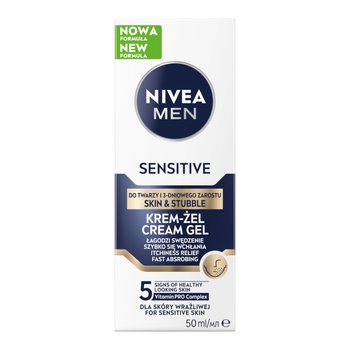 Nivea, Men Sensitive Krem-żel Do Twarzy I 3-dniowego Zarostu, 50ml - Nivea