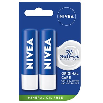 Nivea, Original Care, pielęgnująca pomadka do ust, 2x4.8g - Nivea