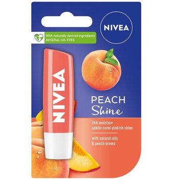 Nivea, Pielęgnująca pomadka do ust Peach Shine, 4.8g - Nivea