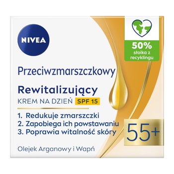 Nivea, Przeciwzmarszczkowy + Rewitalizujący Krem Na Dzień Spf15 55+, 50ml - Nivea