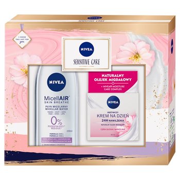 Nivea, Sensitive Care zestaw odżywczy krem na dzień 24h intensywnego nawilżenia 50ml + płyn micelarny 200ml - Nivea