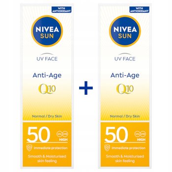 NIVEA SUN Krem przeciwzmarszczkowy na słońce do opalania SPF50 50ml x 2szt - Nivea