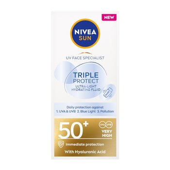 Nivea, Sun Triple Protect Fluid Do Twarzy Spf50+, 40ml - Nivea