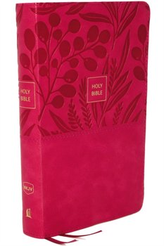 NKJV, End-of-Verse Reference Bible, Personal Size Large Print, Leathersoft, Pink, Red Letter - Nelson Thomas