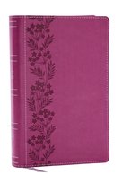 NKJV Personal Size Large Print Bible with 43, 000 Cross References,  Pink Leathersoft,  Red Letter,  Comfort Print Thomas Nelson