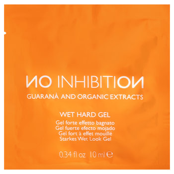 No Inhibition Wet Hard Gel, żel do modelowania nadający efekt mokrych włosów, z witaminami A, E, guaraną, filtrem UV, 10ml - No Inhibition